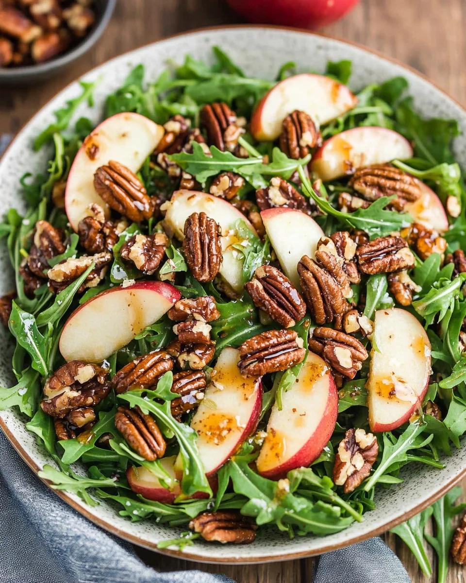 Apple Arugula Salad with Maple Pecans