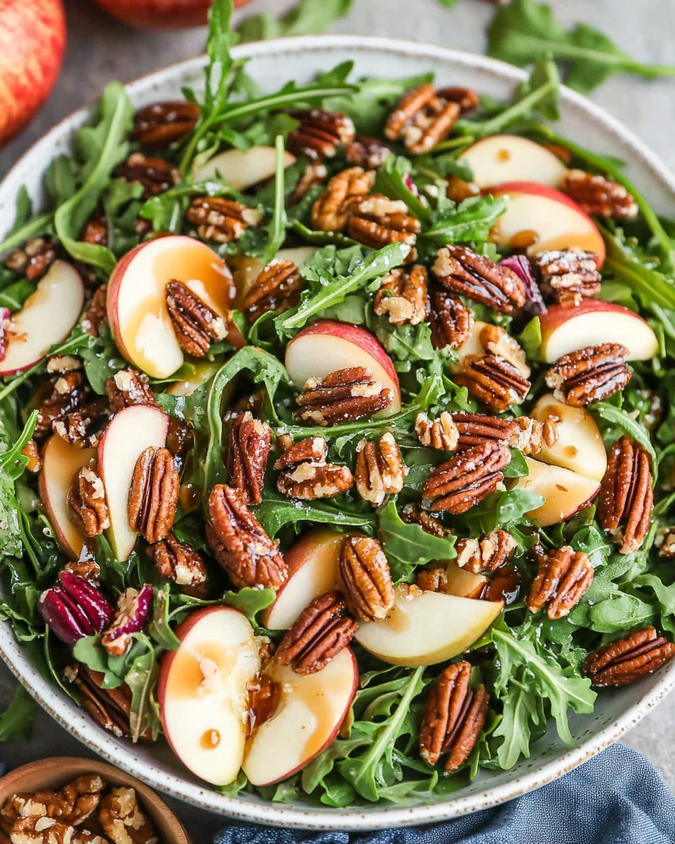 Apple Arugula Salad with Maple Pecans Apple