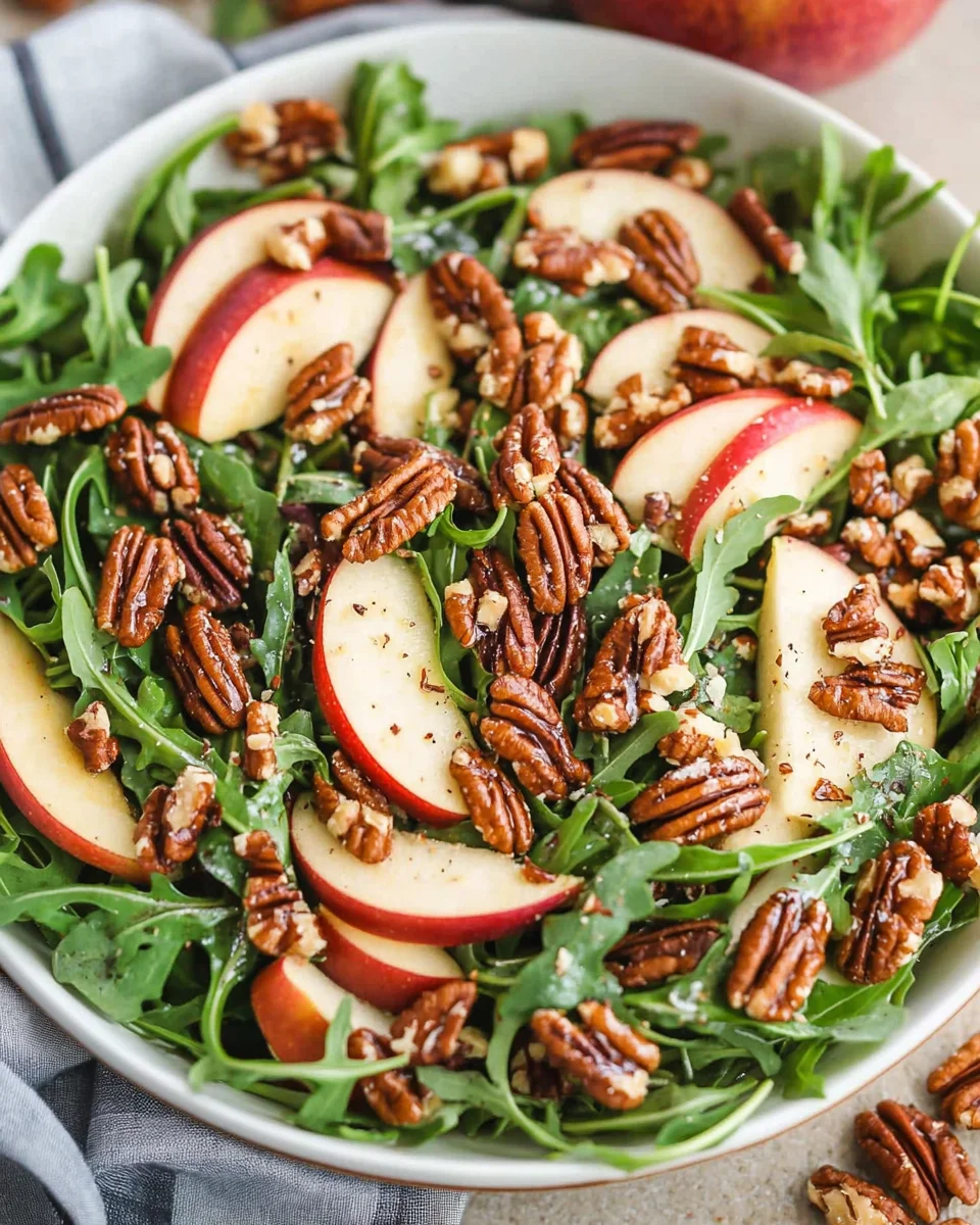 Apple Arugula Salad with Maple Pecans Apple