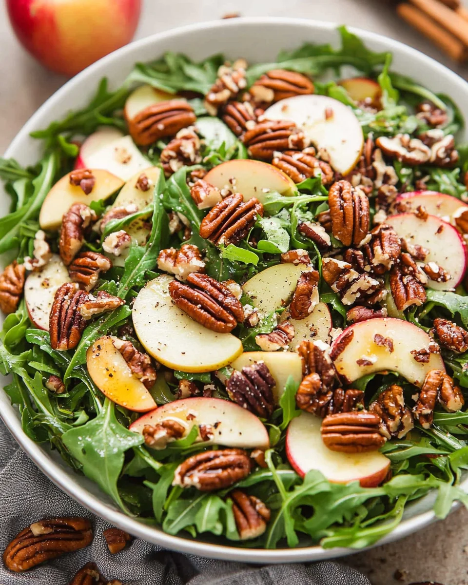 Apple Arugula Salad with Maple Pecans Apple
