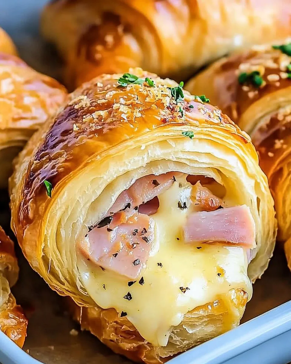 Baked Ham and Cheese Croissants Baked