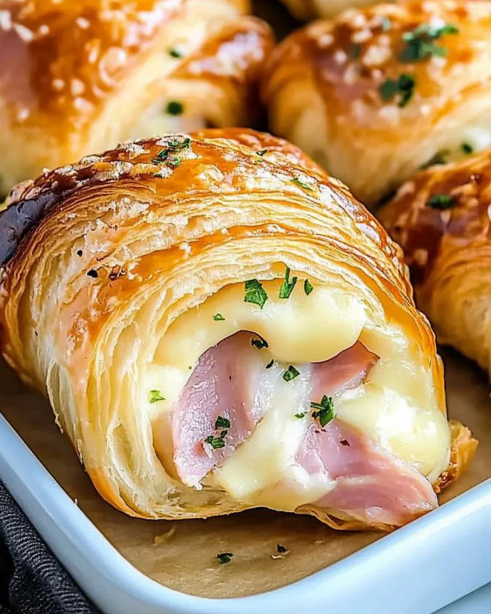 Baked Ham and Cheese Croissants Baked