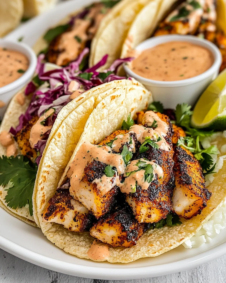 Blackened Fish Tacos Blackened