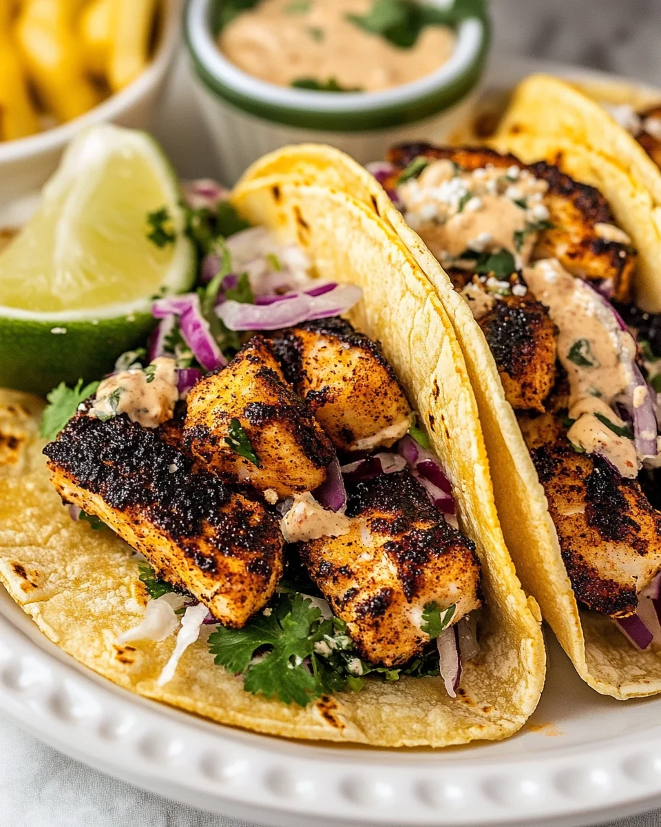 Blackened Fish Tacos Blackened