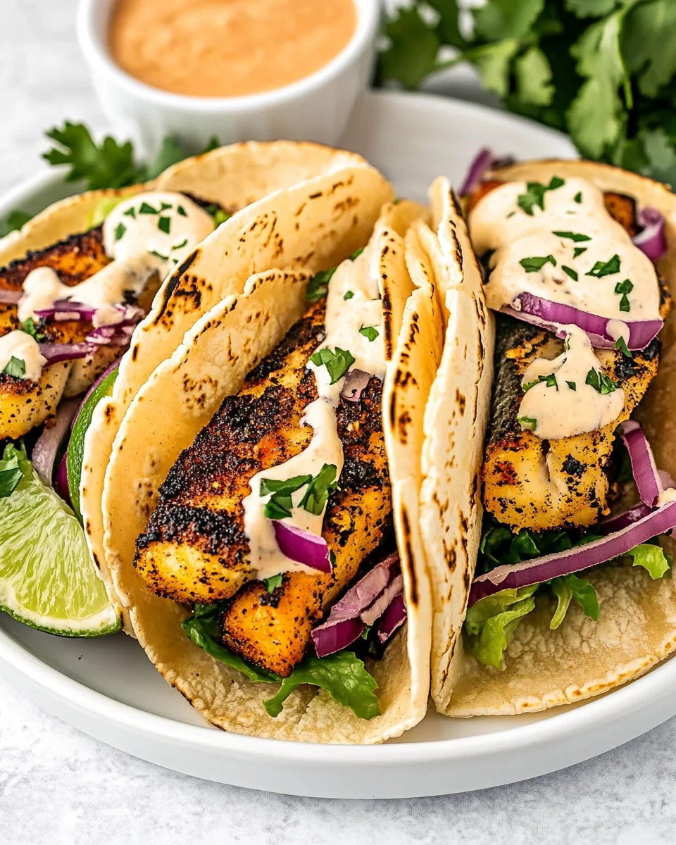 Blackened Fish Tacos Blackened