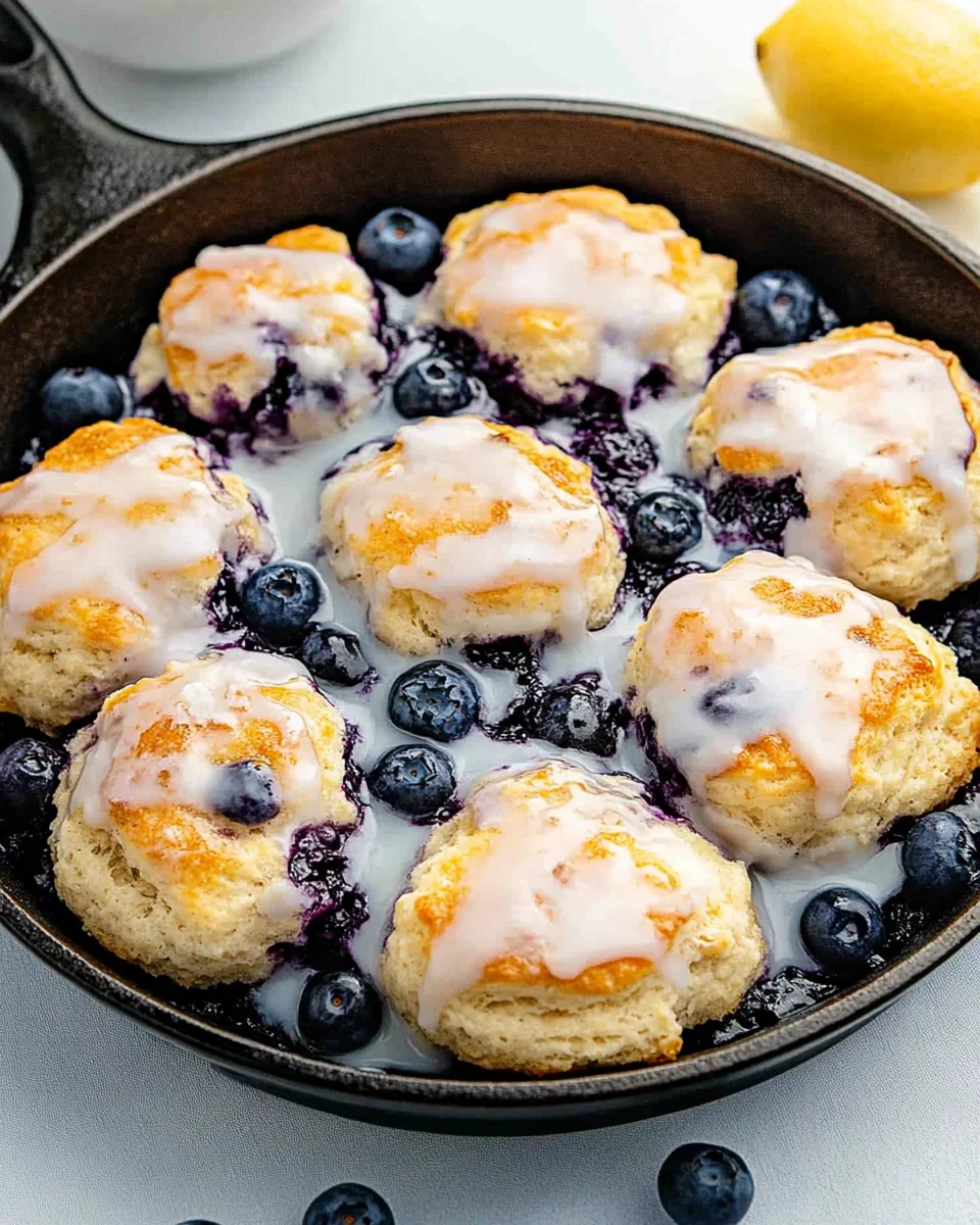 Blueberry Biscuits with Lemon Glaze Blueberry
