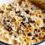 Cheesy Beef And Bowtie Pasta In Garlic Butter Cheesy Beef And Bowtie Pasta In Garlic Butter