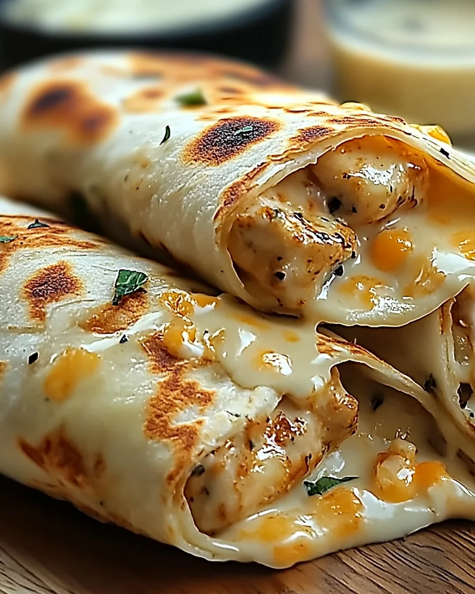 Cheesy Garlic Chicken Wraps Cheesy Garlic Chicken Wraps