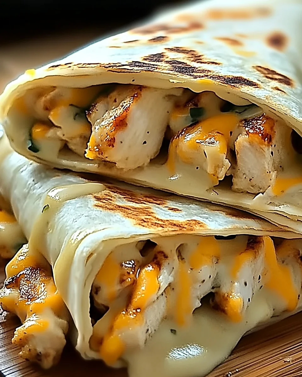 Cheesy Garlic Chicken Wraps Cheesy