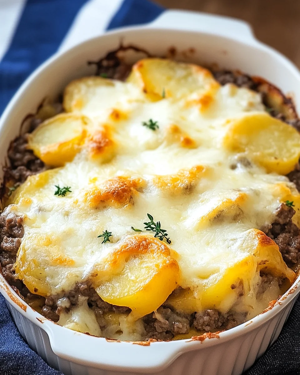 Cheesy Hamburger Potato Casserole Cheesy