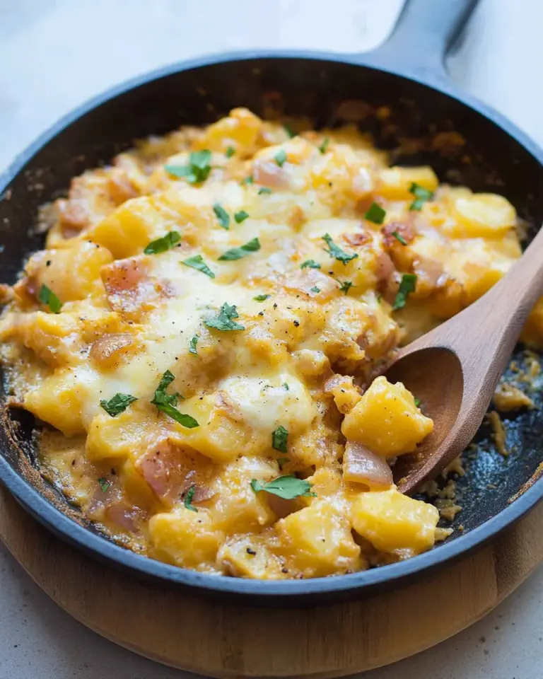 Cheesy Potato Egg Scramble