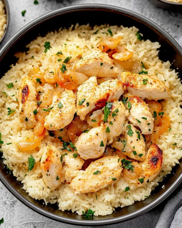 Chicken Scampi with Garlic Parmesan Rice
