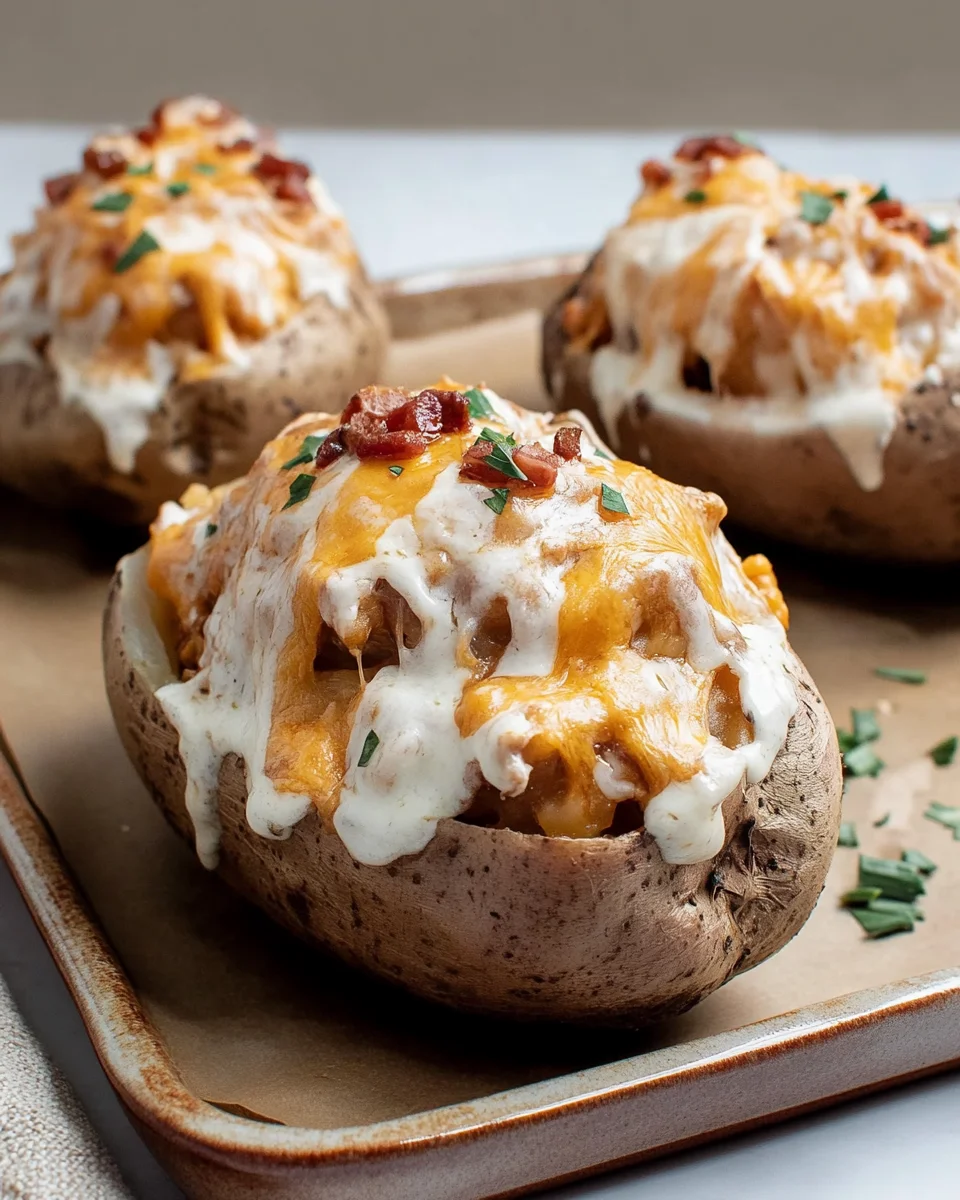 Crack Chicken Stuffed Baked Potatoes Crack