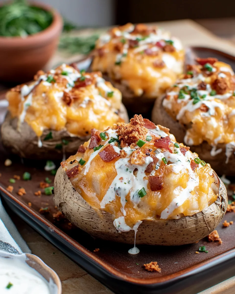 Crack Chicken Stuffed Baked Potatoes Crack