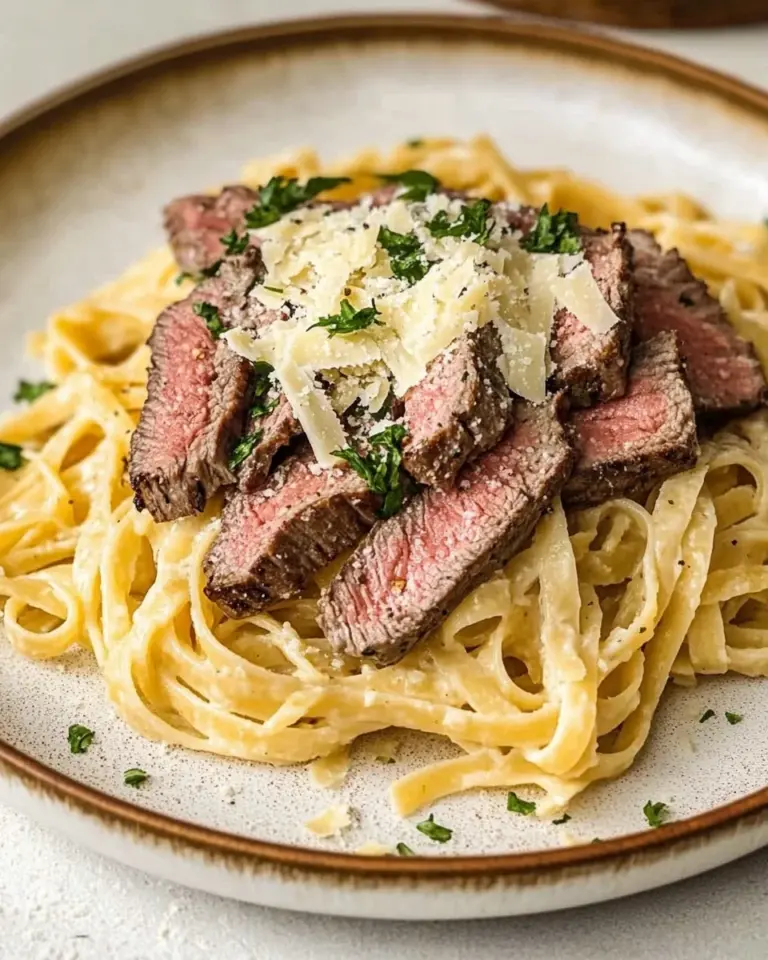 Creamy Garlic Parmesan Steak Pasta