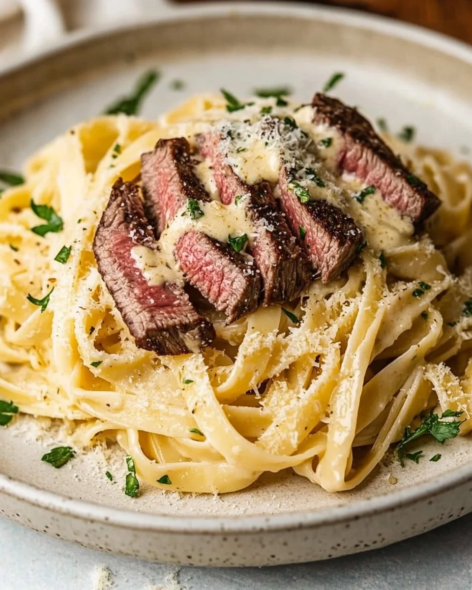 Creamy Garlic Parmesan Steak Pasta Creamy