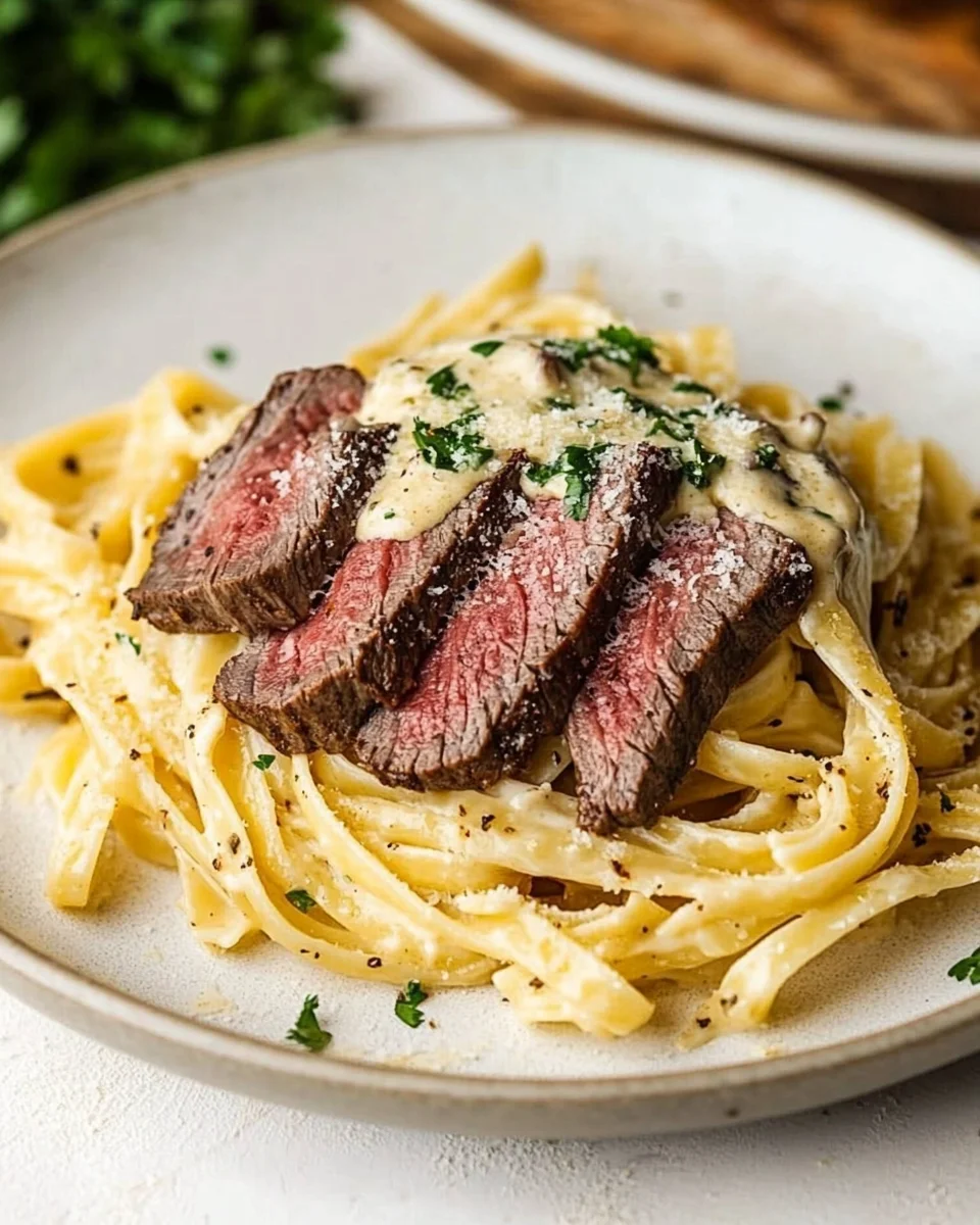 Creamy Garlic Parmesan Steak Pasta Creamy