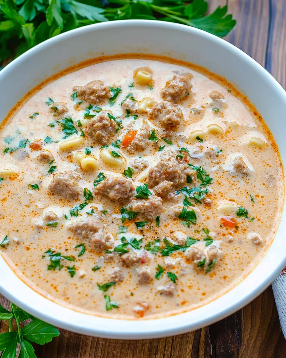 Creamy Parmesan Italian Sausage Ditalini Soup Creamy