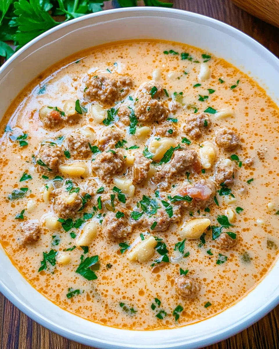 Creamy Parmesan Italian Sausage Ditalini Soup Creamy