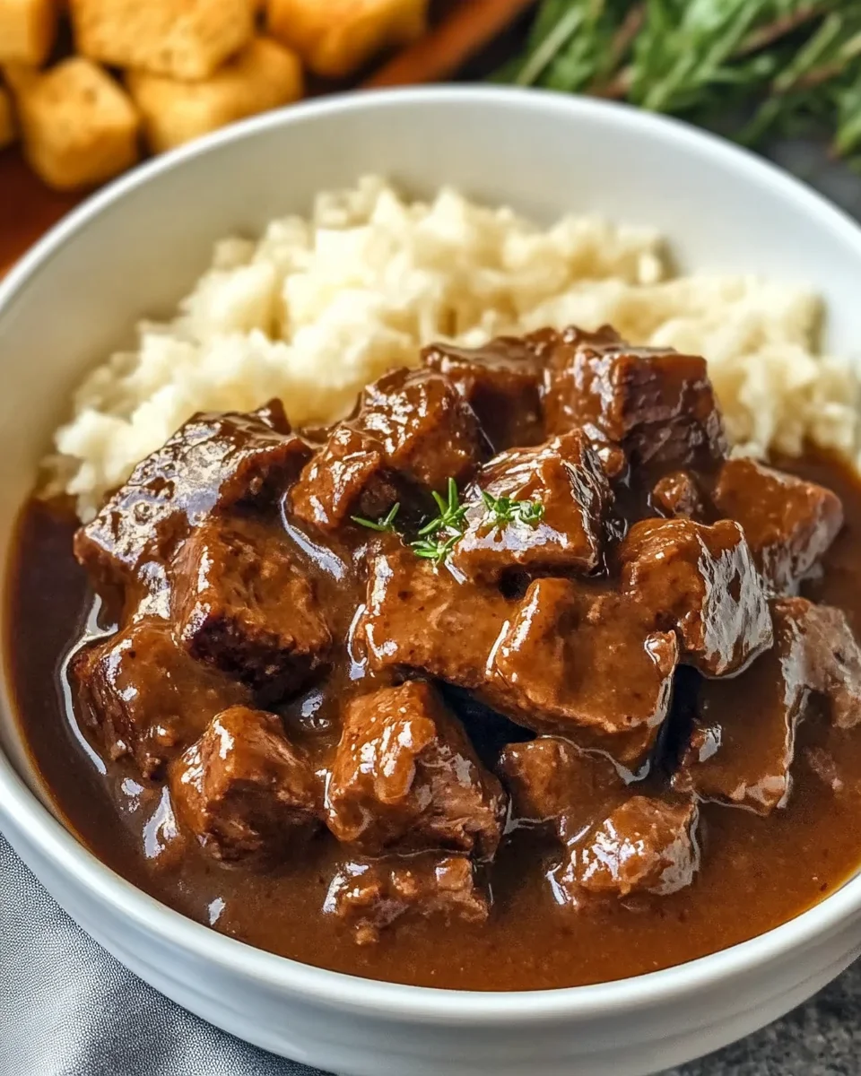 Crock Pot Beef Tips and Gravy Crock