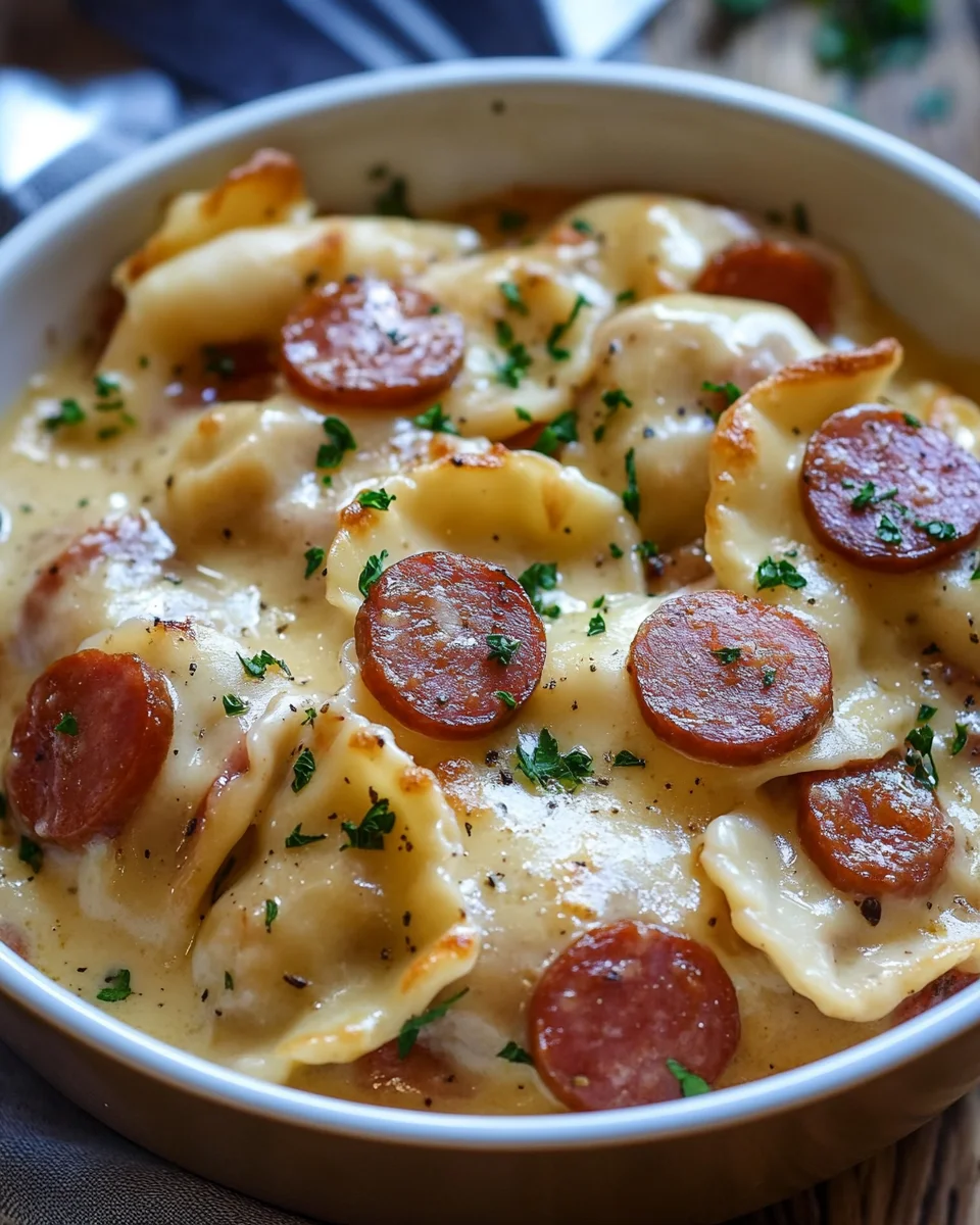Crockpot Pierogi Casserole with Kielbasa Crockpot