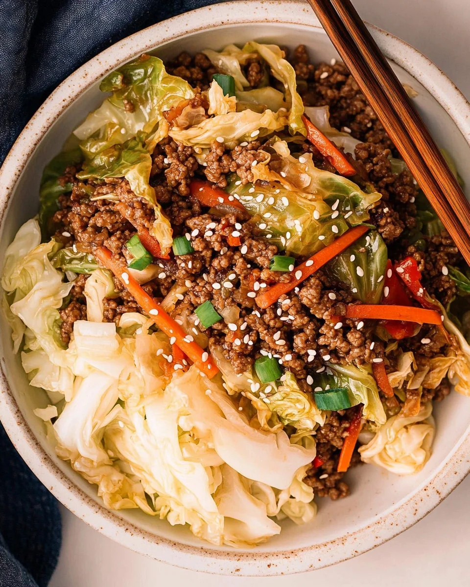Easy Asian Ground Beef and Cabbage Stir Fry