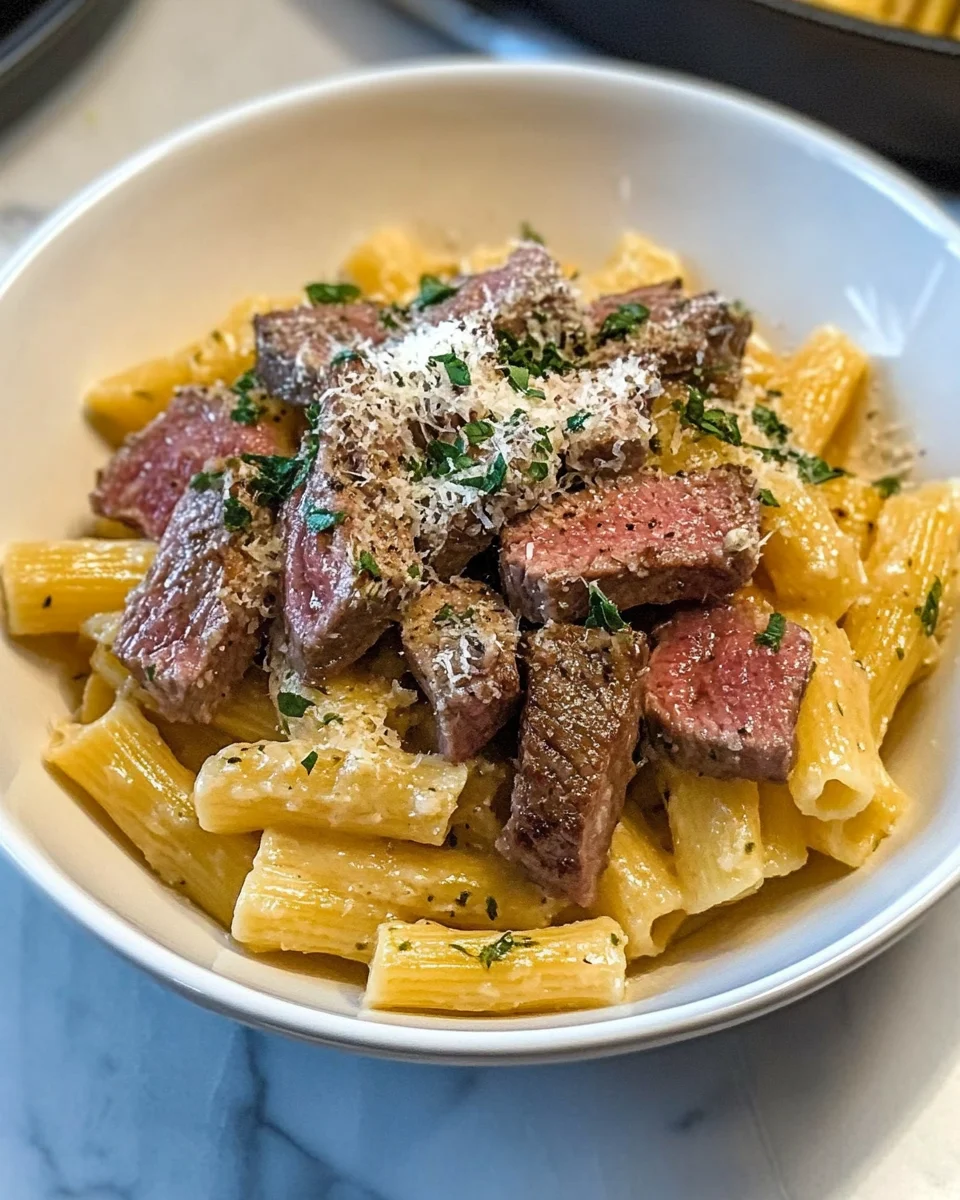 Garlic Parmesan Steak Pasta Garlic
