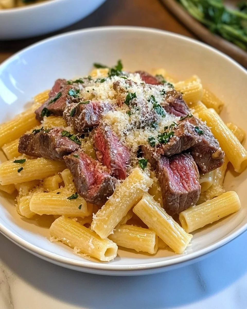 Garlic Parmesan Steak Pasta Garlic