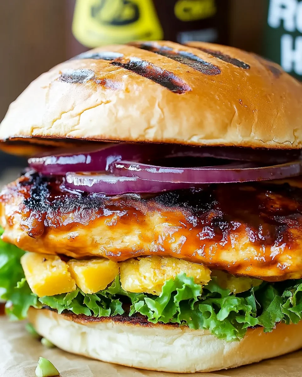 Hawaiian BBQ Chicken Sandwiches Hawaiian
