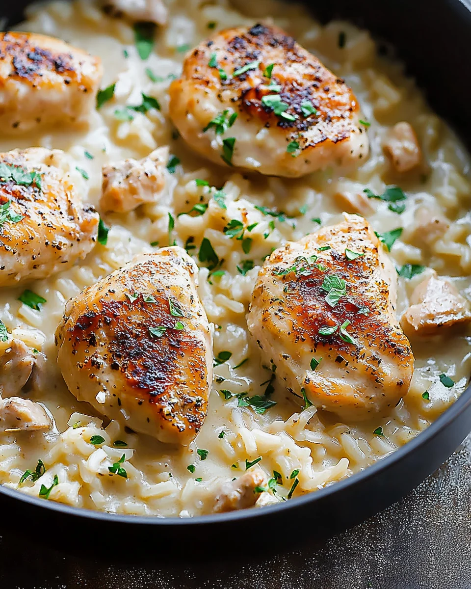 One-Pan Creamy Parmesan Chicken & Rice One-Pan Creamy Parmesan Chicken & Rice