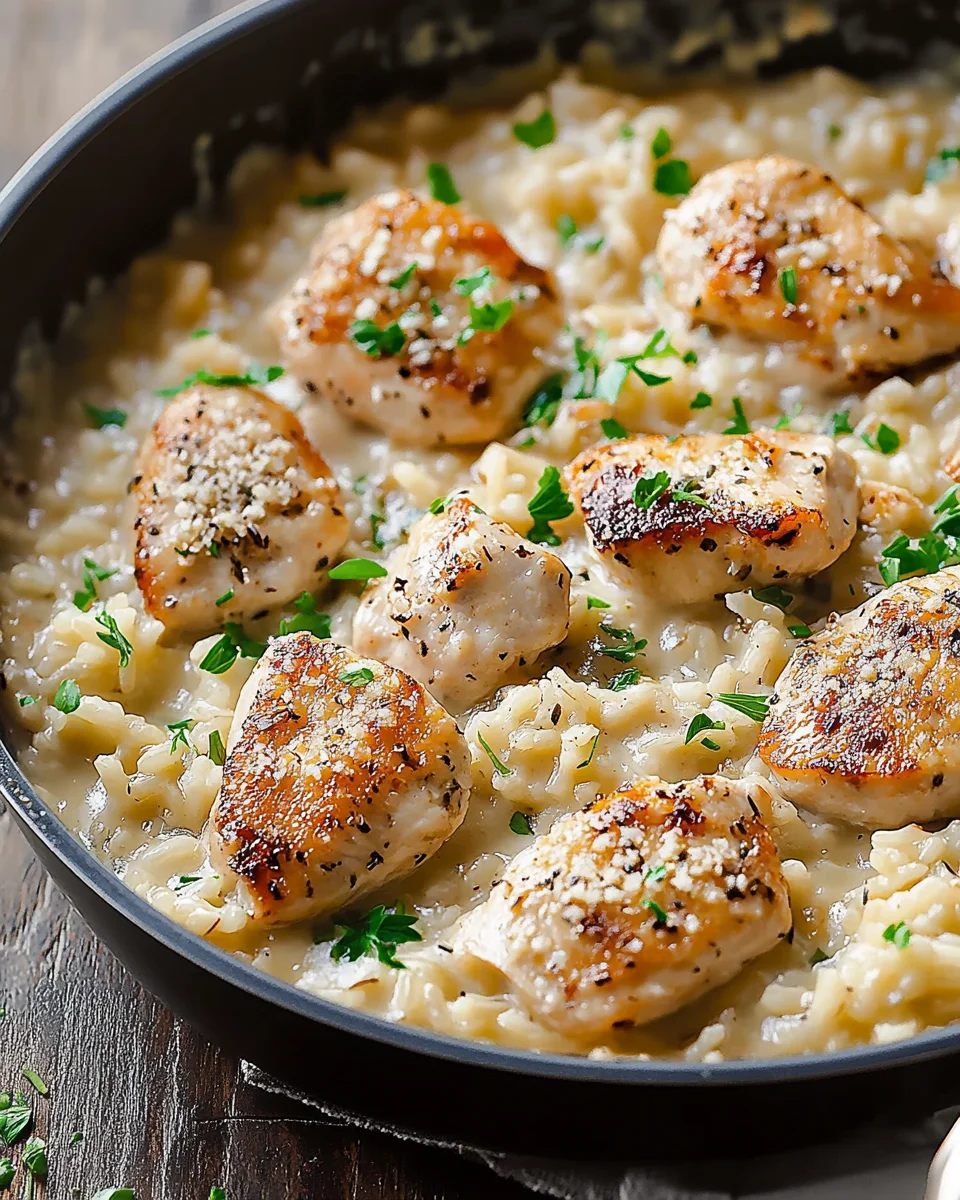 One-Pan Creamy Parmesan Chicken & Rice One-Pan