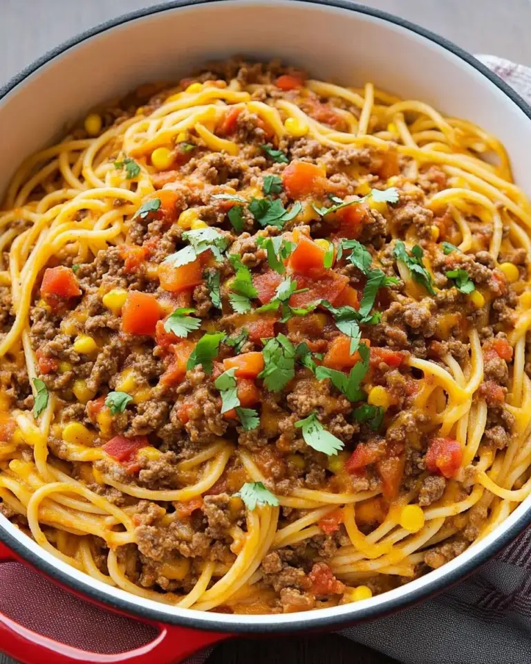 One Pot Taco Spaghetti