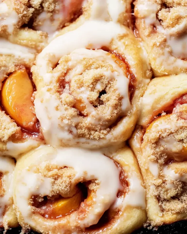 Peach Cobbler Cinnamon Rolls