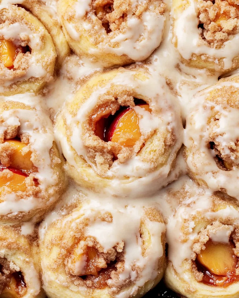 Peach Cobbler Cinnamon Rolls Peach