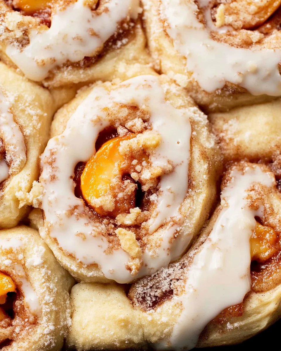 Peach Cobbler Cinnamon Rolls Peach