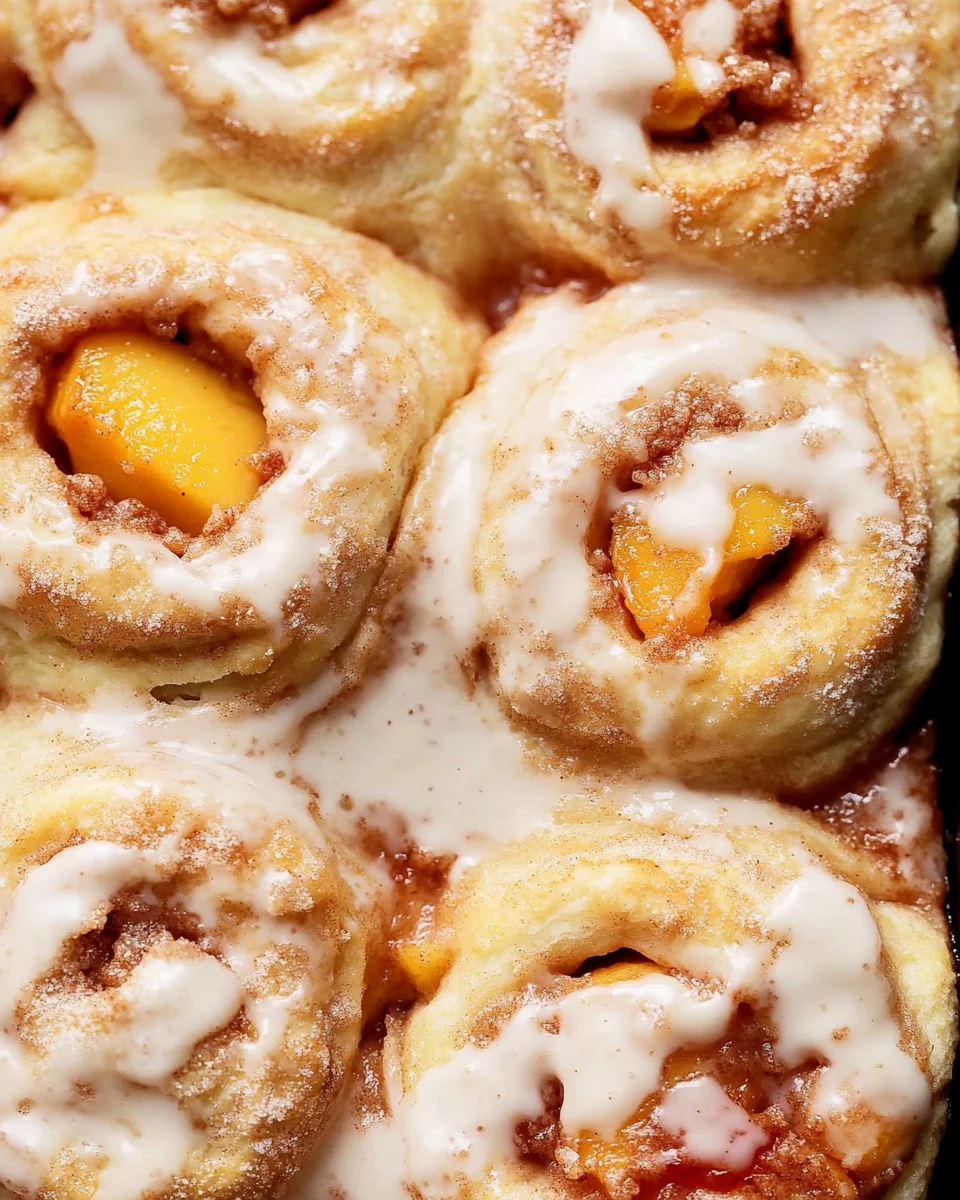 Peach Cobbler Cinnamon Rolls Peach