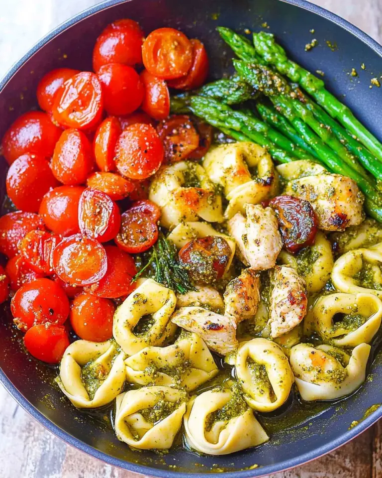 Pesto Chicken Tortellini and Veggies