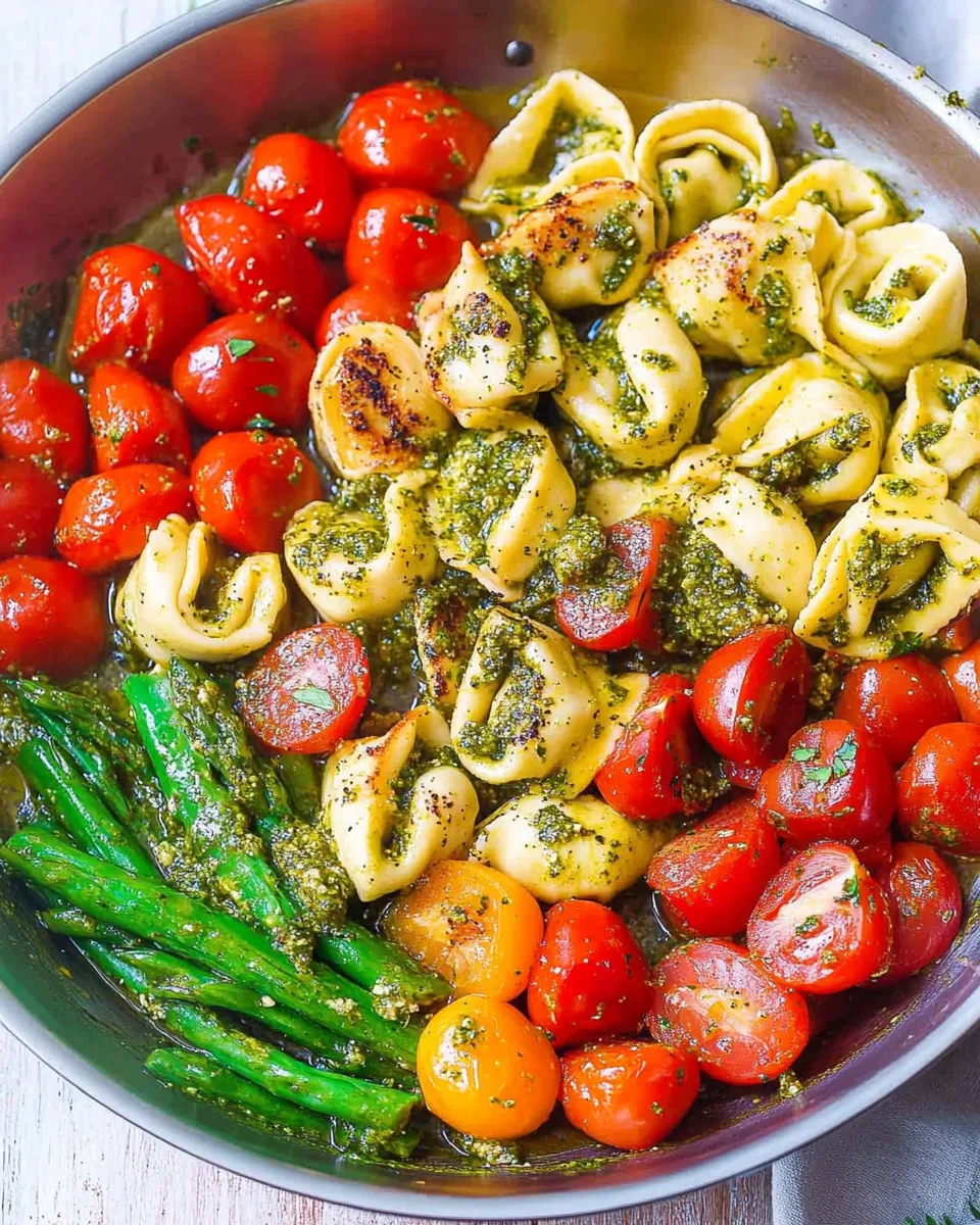 Pesto Chicken Tortellini and Veggies Pesto