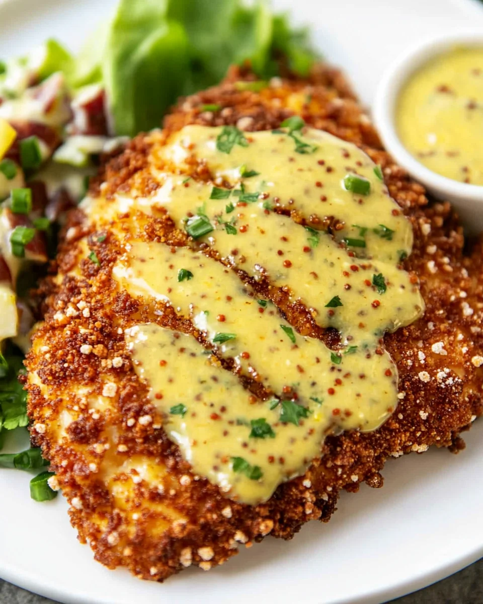Pretzel Crusted Chicken with Honey Mustard Sauce Pretzel Crusted Chicken with Honey Mustard Sauce