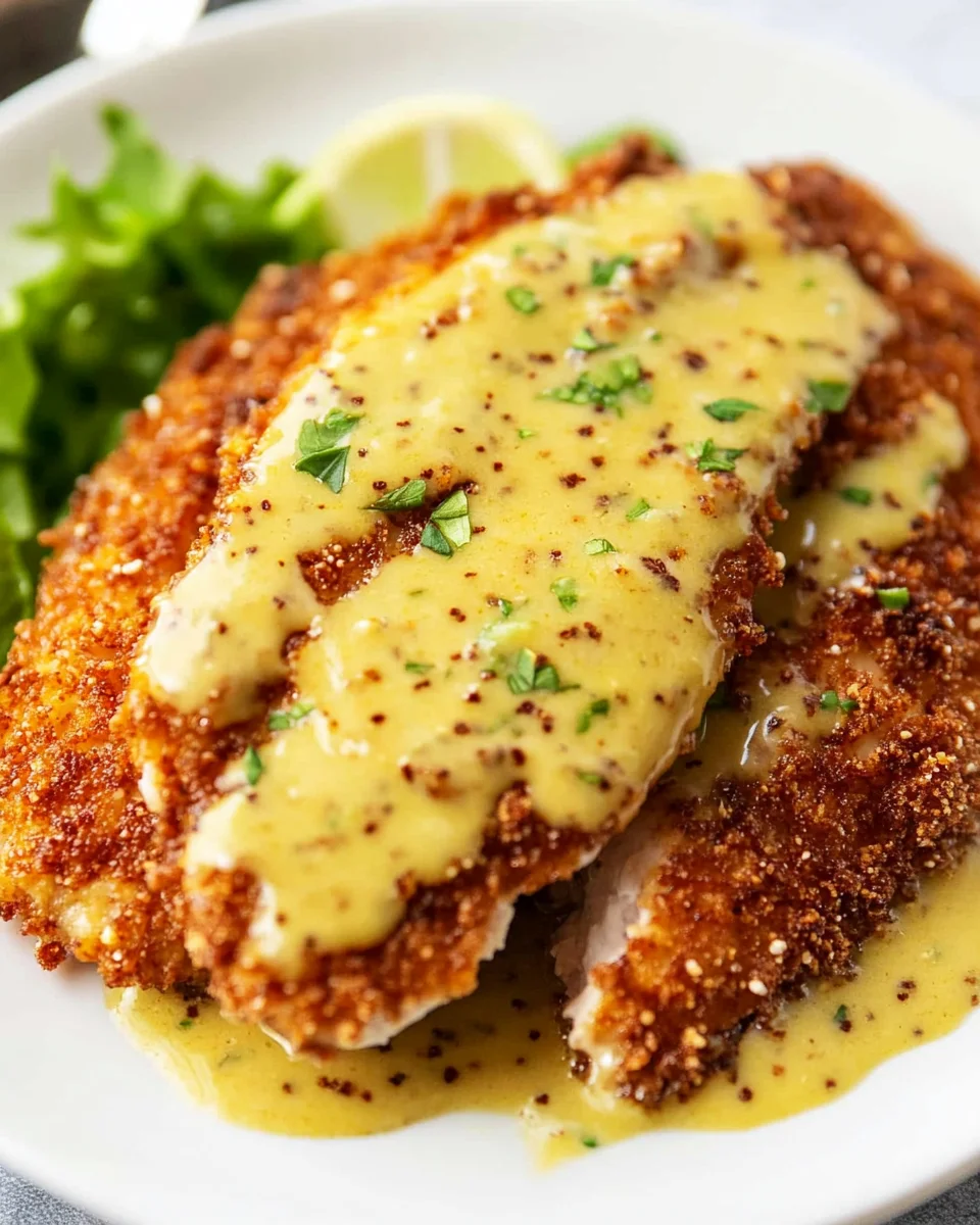 Pretzel Crusted Chicken with Honey Mustard Sauce Pretzel