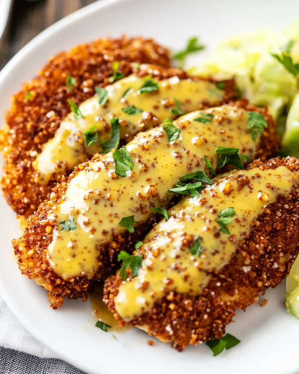 Pretzel Crusted Chicken with Honey Mustard Sauce Pretzel