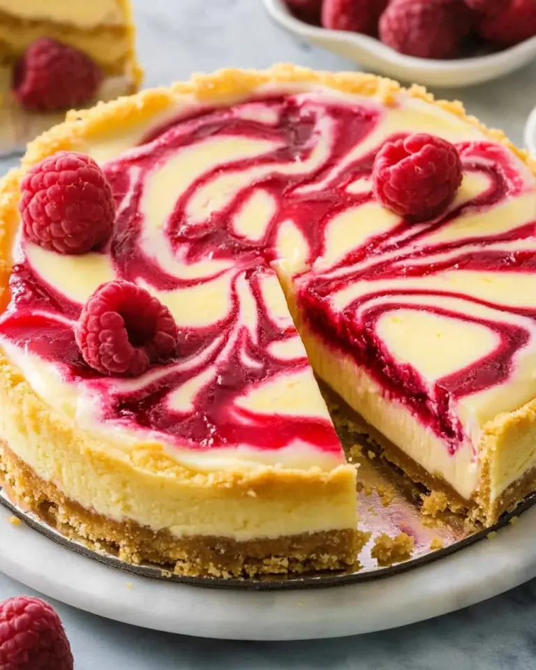 Raspberry Swirl Lemon Cheesecake