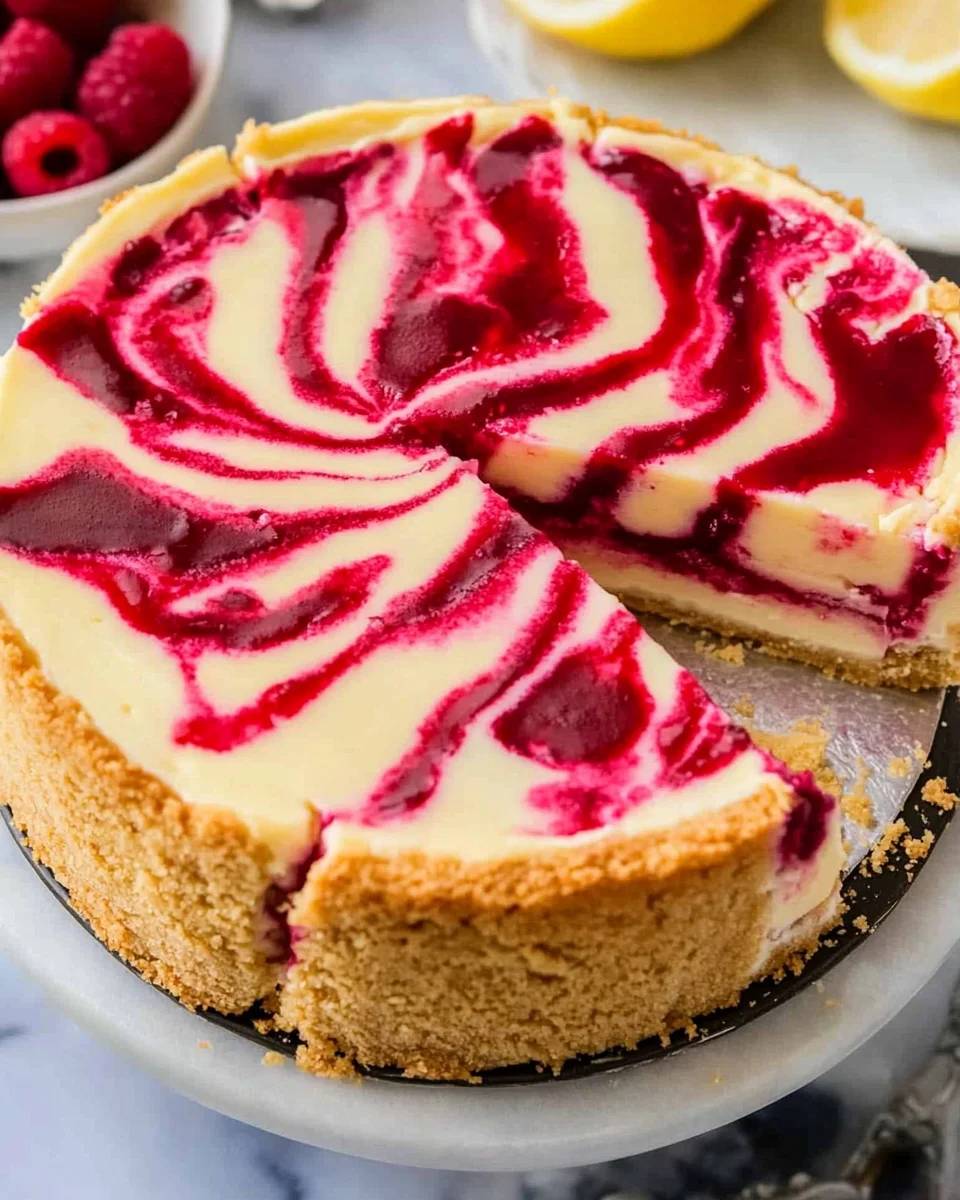 Raspberry Swirl Lemon Cheesecake Raspberry