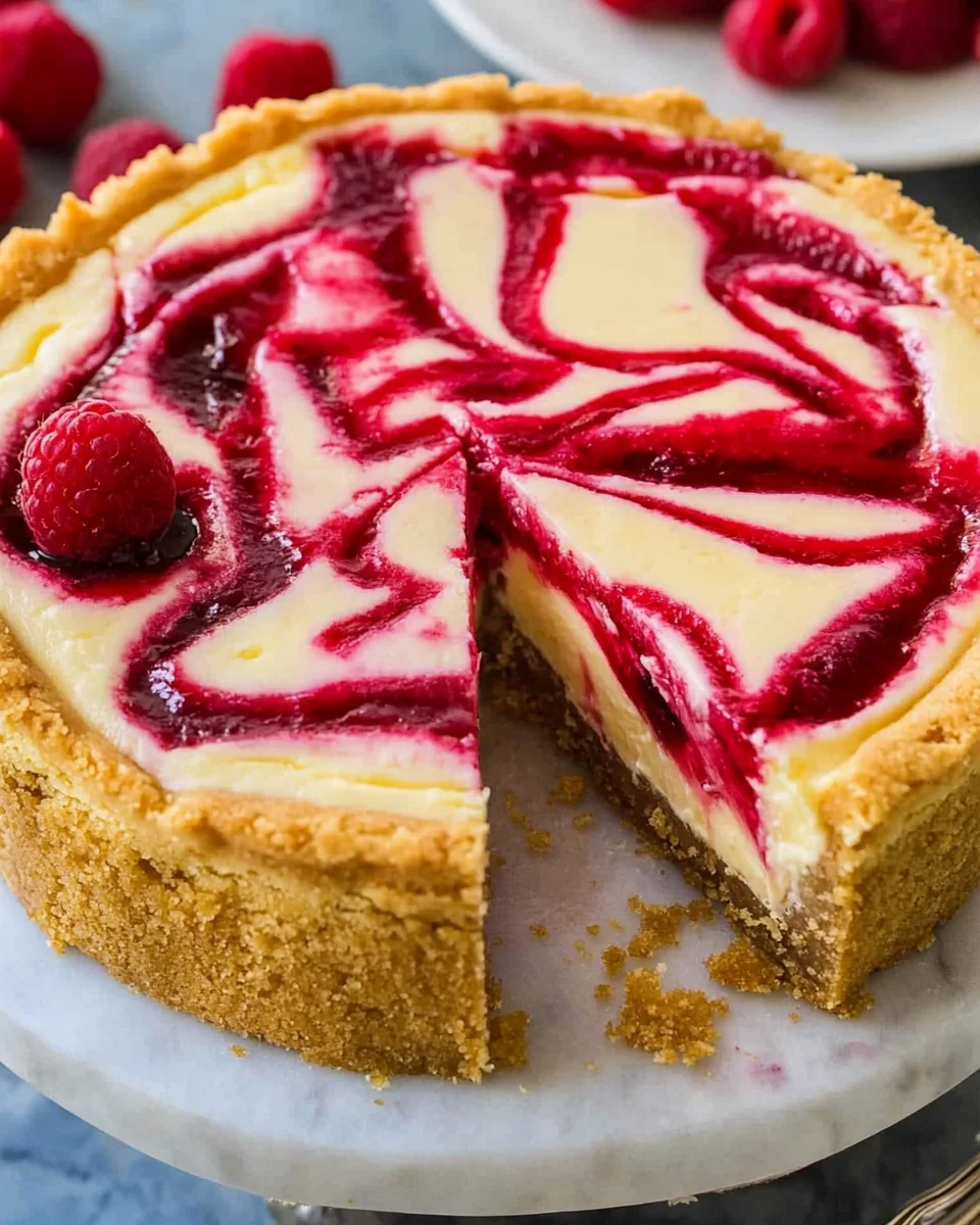 Raspberry Swirl Lemon Cheesecake Raspberry