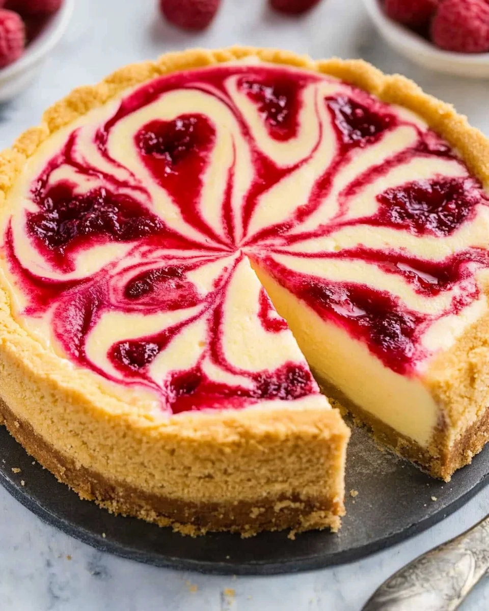 Raspberry Swirl Lemon Cheesecake Raspberry
