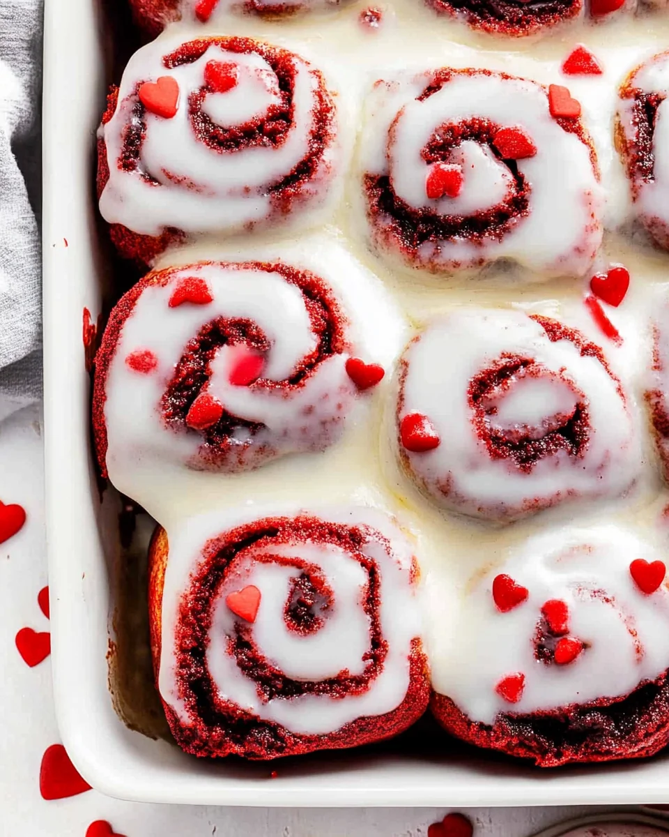 Red Velvet Cinnamon Rolls Red