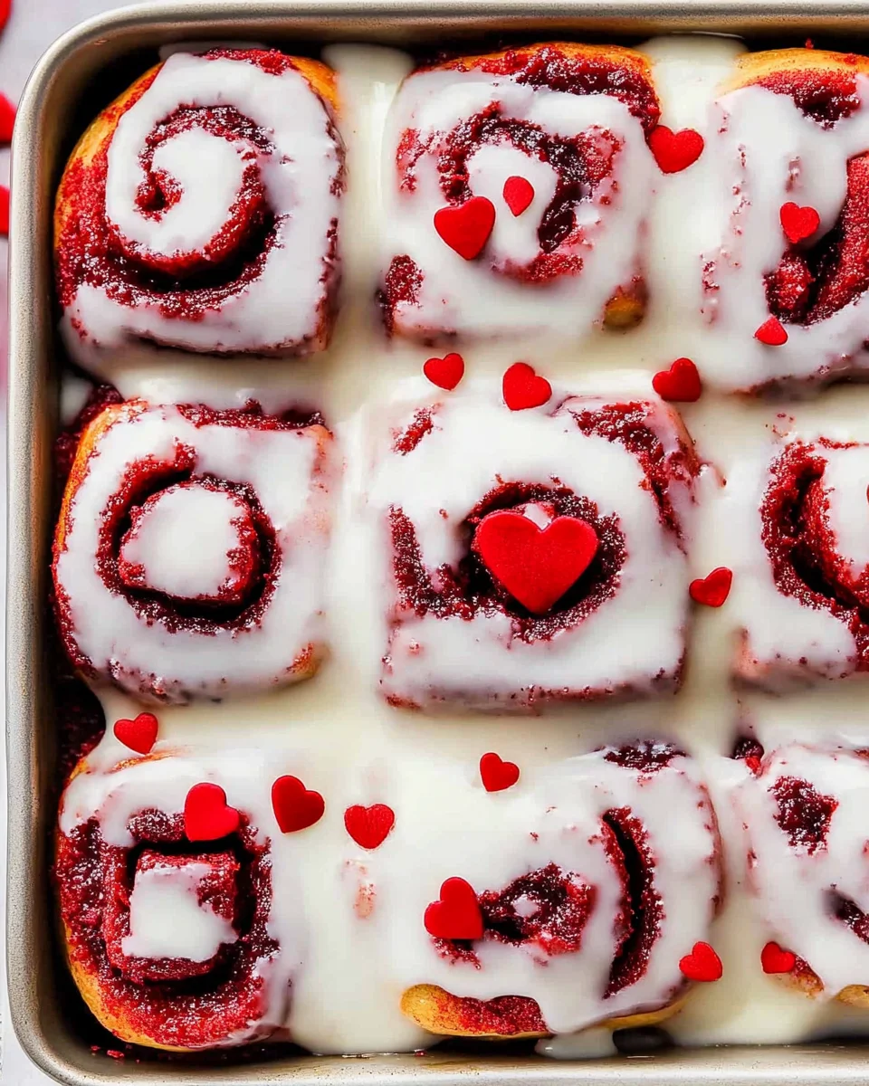 Red Velvet Cinnamon Rolls Red