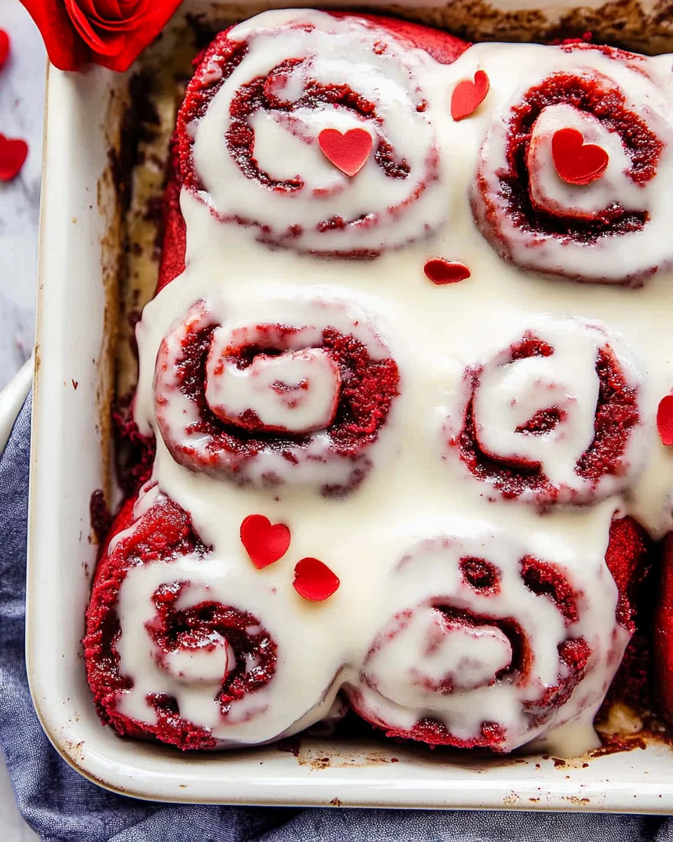 Red Velvet Cinnamon Rolls Red