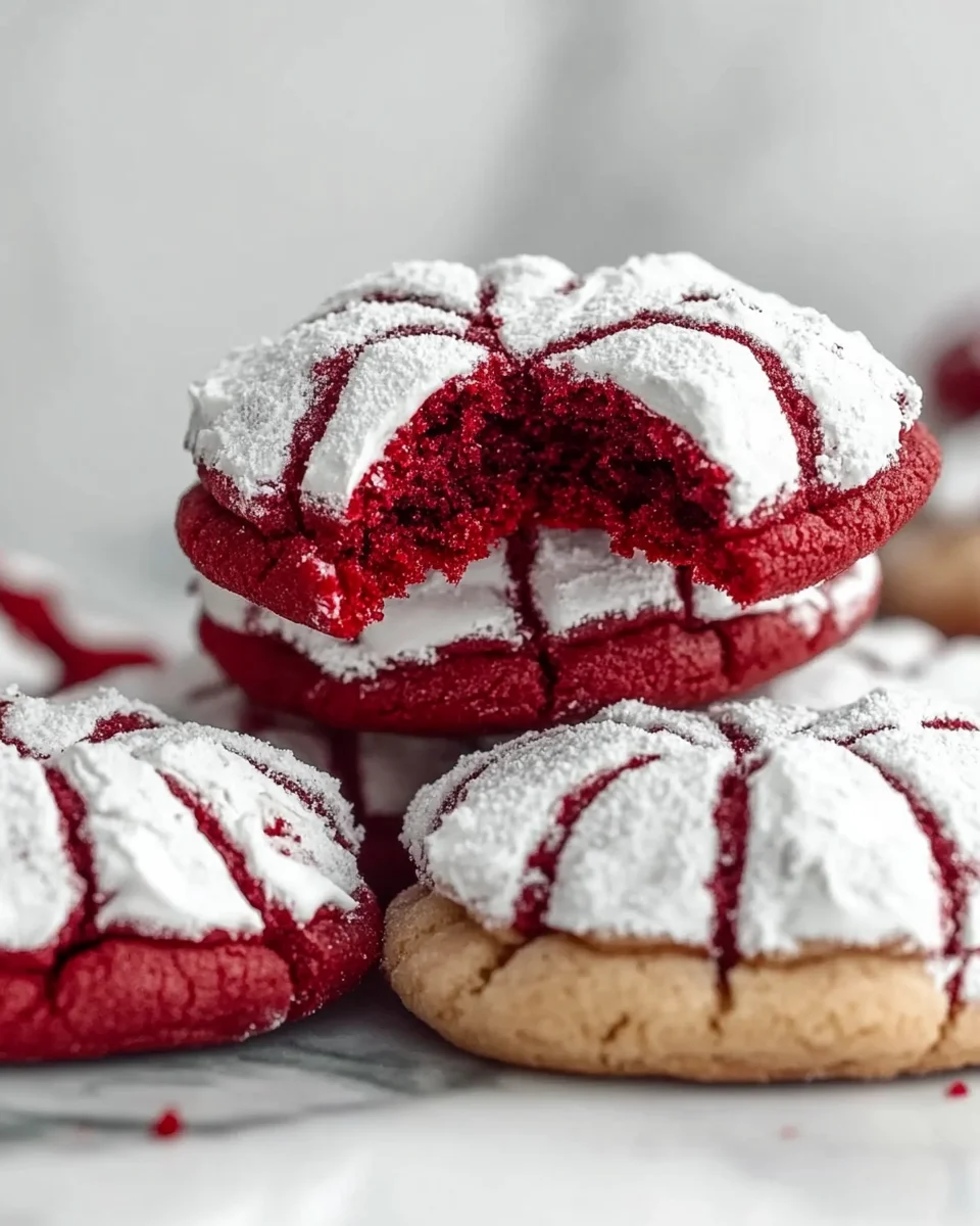 Red Velvet Crinkle Cookie Red