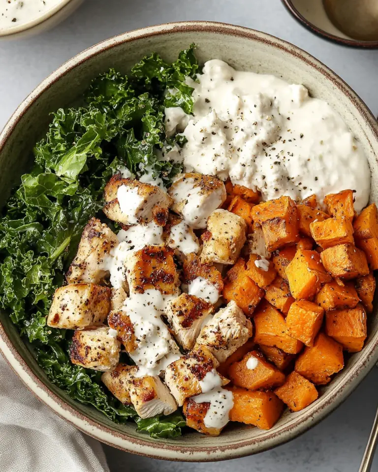 Roasted Chicken, Sweet Potato, and Kale Bowls